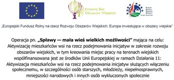 Informacja na temat operacji „Spławy-mała wieś wielkich możliwości”