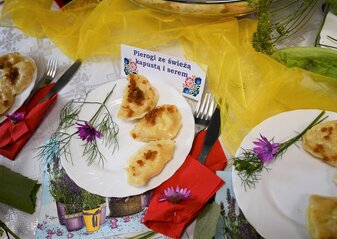 Potrawa Pierogi ze świeżą kapustą i z serem, które zajęły trzecie miejsce w półfinale konkursu Kobieta Przedsiębiorcza