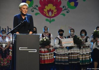 Pierwsza Dama, Agata Kornhauser-Duda przemawiająca podczas Gali finałowej konkursu Kobieta Gospodarna Wyjątkowa